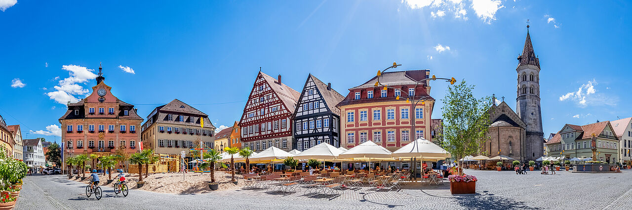 Panorama, Marktplatz, Schwaebisch Gmuend, Baden-Württemberg, Deutschland